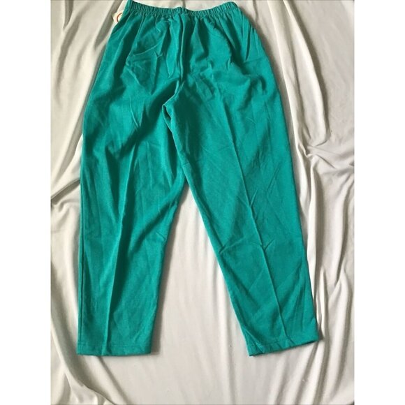 Young Stuff II Womens Teal Elastic Waist Pants Size M 100% Cotton Made In USA - Picture 12 of 12